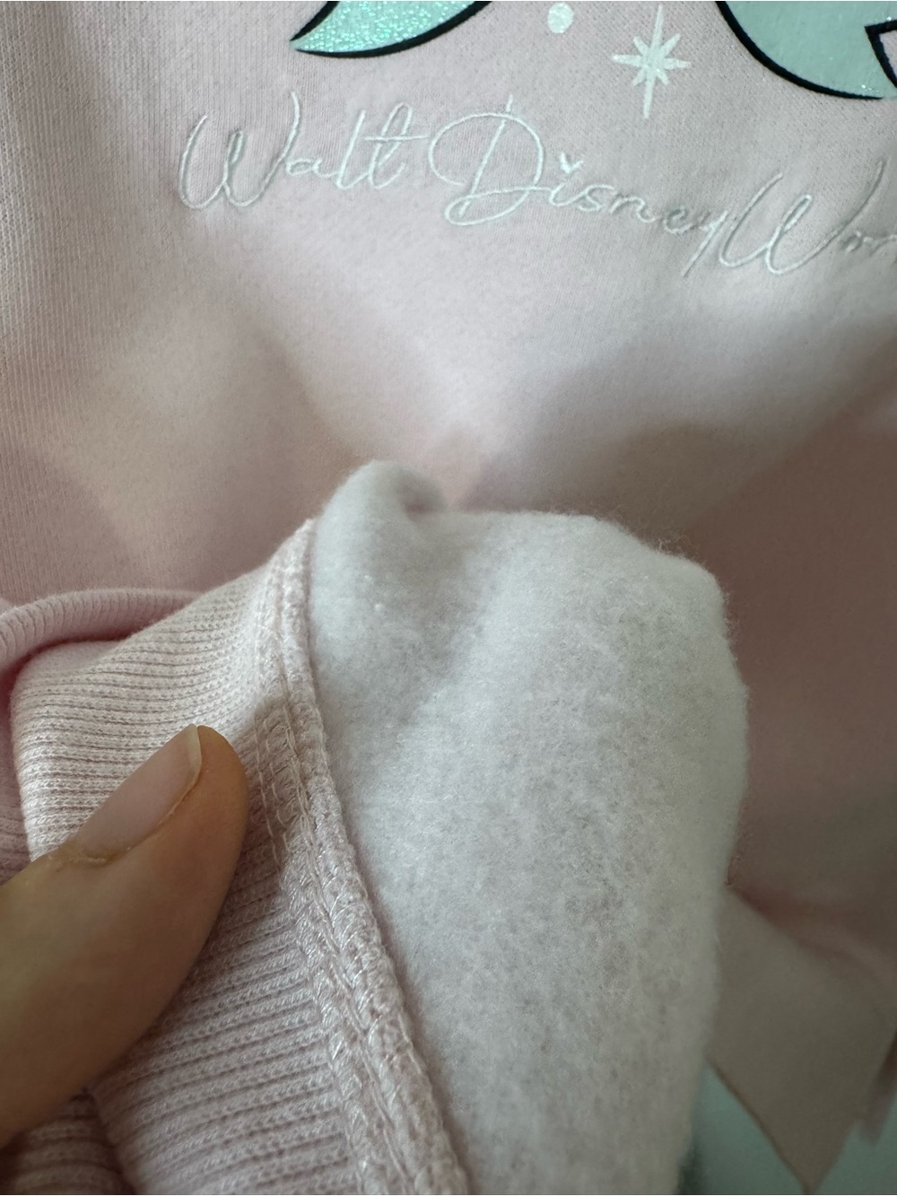 NWT Disney Parks Women Pink Fleece Sweatshirt Size Large - Picture 5 of 7